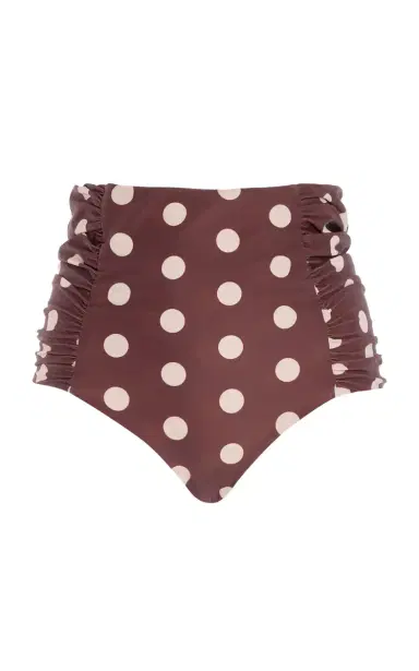JUILLET SWIMWEAR Luisa Ruched High-Waisted Bikini Bottom | Thumbnail 1 JUILLET SWIMWEAR Luisa Ruched High-Waisted Bikini Bottom | Thumbnail 1