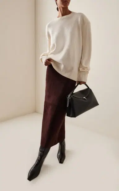 The Frankie Shop Rafaela Padded Merino Wool-Cashmere Sweater - Ivory | Thumbnail 6