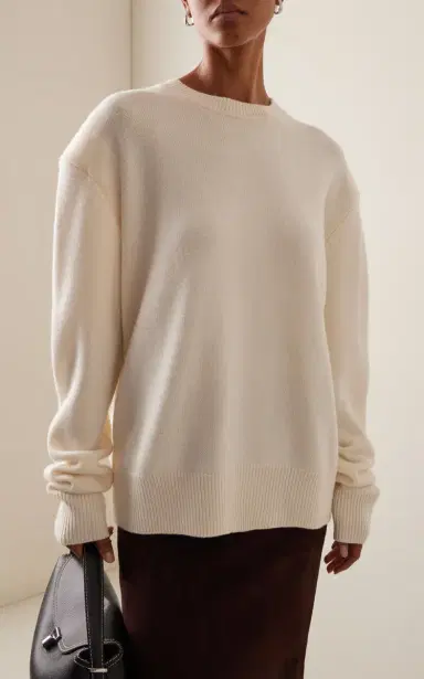 The Frankie Shop Rafaela Padded Merino Wool-Cashmere Sweater - Ivory | Thumbnail 7