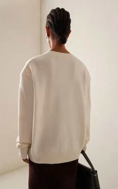 The Frankie Shop Rafaela Padded Merino Wool-Cashmere Sweater - Ivory | Thumbnail 8