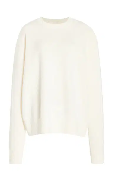 The Frankie Shop Rafaela Padded Merino Wool-Cashmere Sweater - Ivory | Thumbnail 1