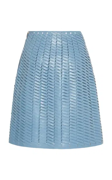 Bottega Veneta Woven Leather Mini Skirt | Thumbnail 3
