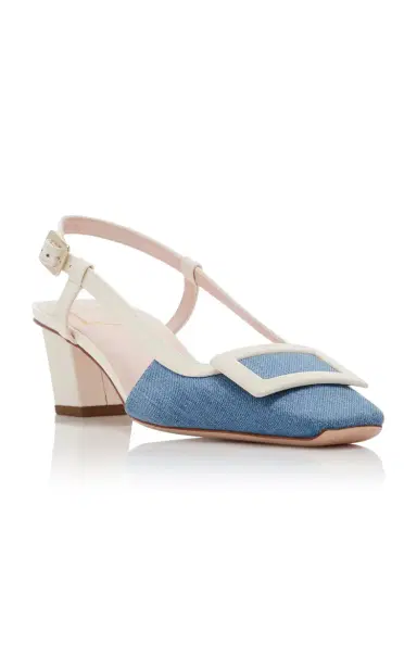 Roger Vivier Belle Vivier Denim Slingback Pumps | Thumbnail 9 Roger Vivier Belle Vivier Denim Slingback Pumps | Thumbnail 9