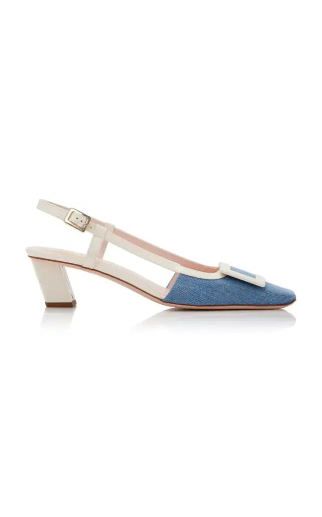Belle Vivier Denim Slingback Pumps