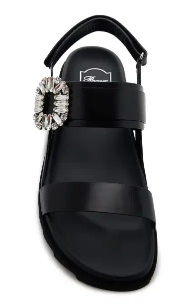 Roger Vivier Slidy Viv Crystal-Embellished Leather Sandals | Thumbnail 3 Roger Vivier Slidy Viv Crystal-Embellished Leather Sandals | Thumbnail 3