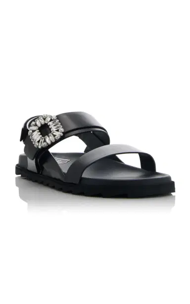 Roger Vivier Slidy Viv Crystal-Embellished Leather Sandals | Thumbnail 4 Roger Vivier Slidy Viv Crystal-Embellished Leather Sandals | Thumbnail 4