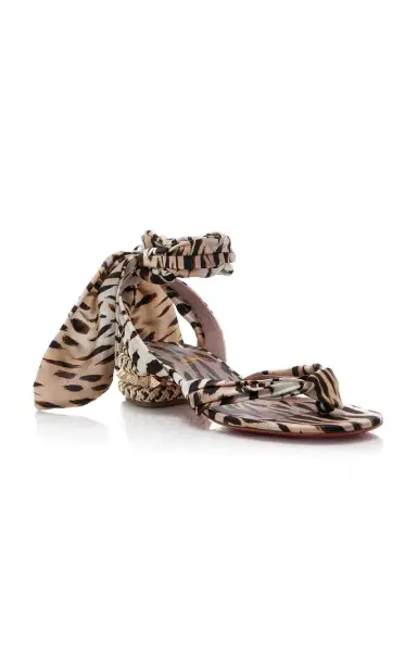 Christian Louboutin Pyra Du Desert 30mm Crepe-Satin Sandals | Thumbnail 3