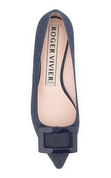 Roger Vivier Gommettine Denim Flats | Thumbnail 3 Roger Vivier Gommettine Denim Flats | Thumbnail 3