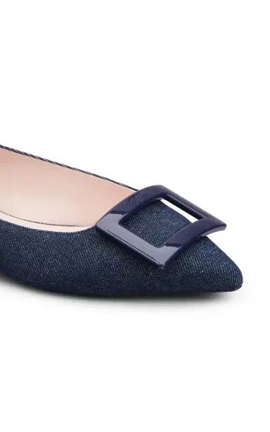 Roger Vivier Gommettine Denim Flats | Thumbnail 8 Roger Vivier Gommettine Denim Flats | Thumbnail 8