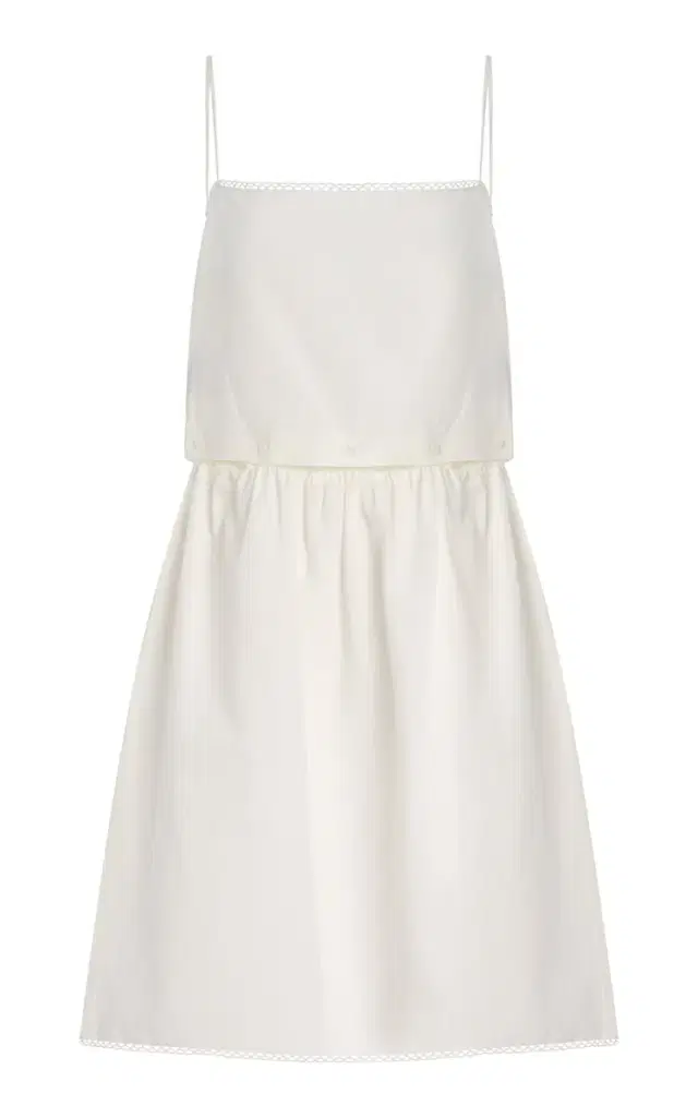 Miu Miu Buttoned Cotton-Linen Mini Dress