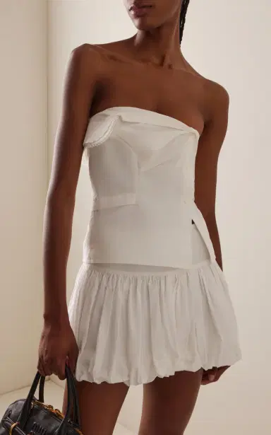 Miu Miu Cotton Poplin Bustier Top | Thumbnail 2 Miu Miu Cotton Poplin Bustier Top | Thumbnail 2