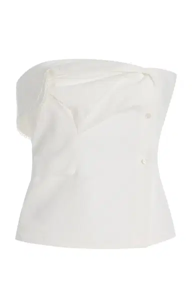 Miu Miu Cotton Poplin Bustier Top | Thumbnail 1 Miu Miu Cotton Poplin Bustier Top | Thumbnail 1