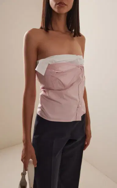 Miu Miu Cotton Poplin Bustier Top | Thumbnail 2 Miu Miu Cotton Poplin Bustier Top | Thumbnail 2