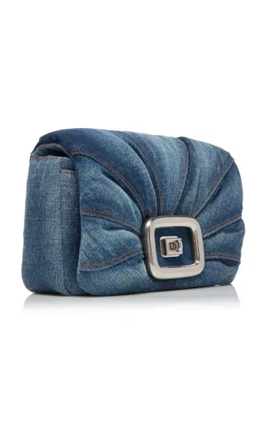 Roger Vivier Viv' Choc Me Silver-Tone Denim Bag | Thumbnail 3 Roger Vivier Viv' Choc Me Silver-Tone Denim Bag | Thumbnail 3