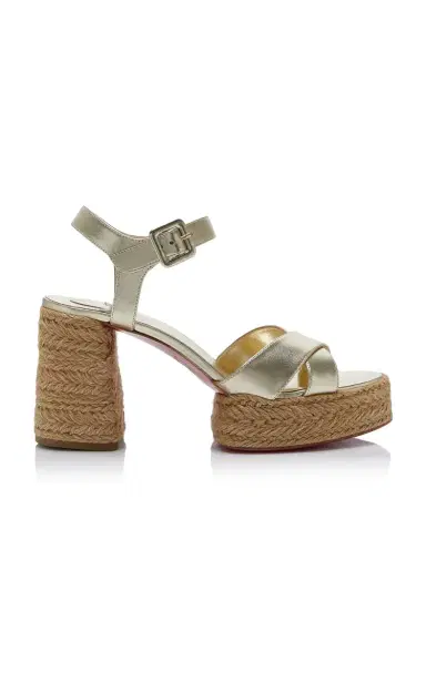 Christian Louboutin Calakala 85mm Metallic Leather Platform Sandals | Thumbnail 1 Christian Louboutin Calakala 85mm Metallic Leather Platform Sandals | Thumbnail 1