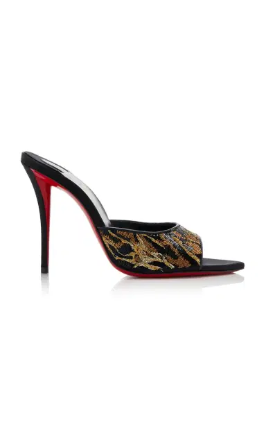 Christian Louboutin Miss Z 100mm Sequined Mules | Thumbnail 1 Christian Louboutin Miss Z 100mm Sequined Mules | Thumbnail 1