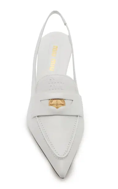 Miu Miu Slingback Leather Penny Loafers | Thumbnail 4 Miu Miu Slingback Leather Penny Loafers | Thumbnail 4