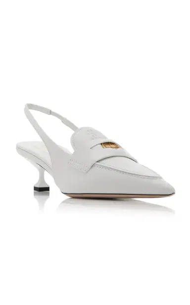 Miu Miu Slingback Leather Penny Loafers | Thumbnail 6 Miu Miu Slingback Leather Penny Loafers | Thumbnail 6