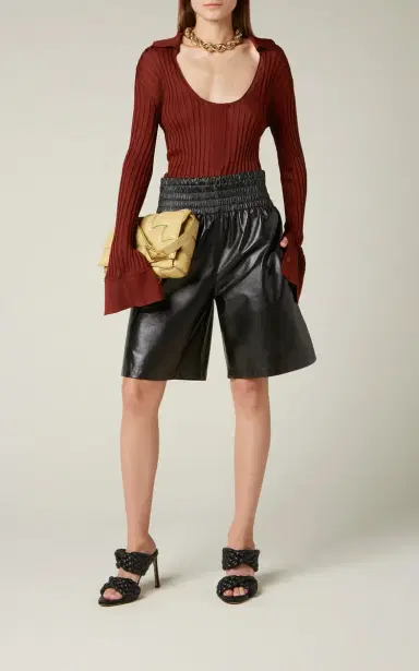 Bottega Veneta Ribbed Silk-Blend Top | Thumbnail 2 Bottega Veneta Ribbed Silk-Blend Top | Thumbnail 2