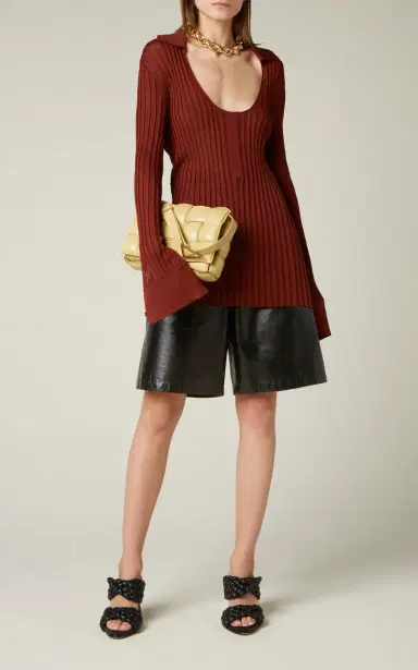 Bottega Veneta Ribbed Silk-Blend Top | Thumbnail 3 Bottega Veneta Ribbed Silk-Blend Top | Thumbnail 3