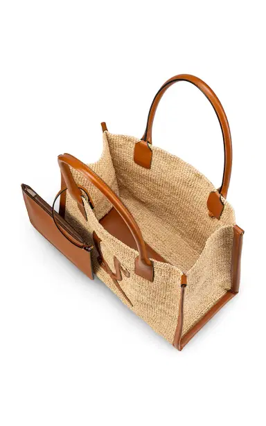 Christian Louboutin By My Side E/W Woven Raffia Tote Bag | Thumbnail 4 Christian Louboutin By My Side E/W Woven Raffia Tote Bag | Thumbnail 4