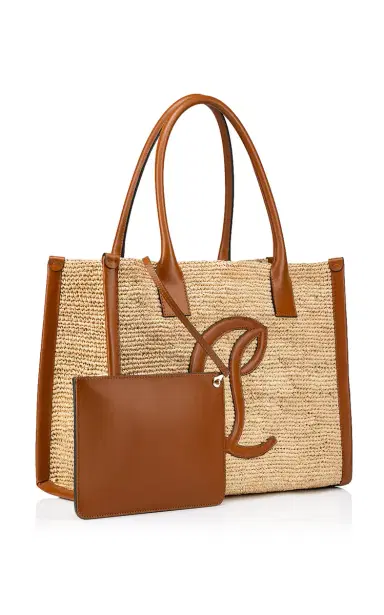 Christian Louboutin By My Side E/W Woven Raffia Tote Bag | Thumbnail 5 Christian Louboutin By My Side E/W Woven Raffia Tote Bag | Thumbnail 5