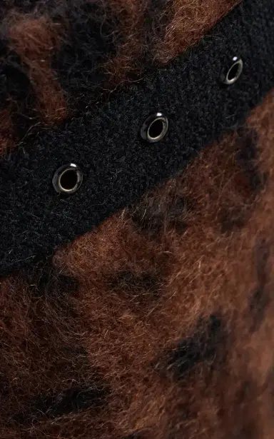 Adam Lippes Levi Belted Leopard Brushed-Cashmere Skirt | Thumbnail 5