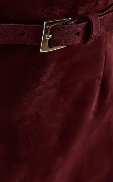 Adam Lippes Levi Belted Suede Maxi Skirt | Thumbnail 5