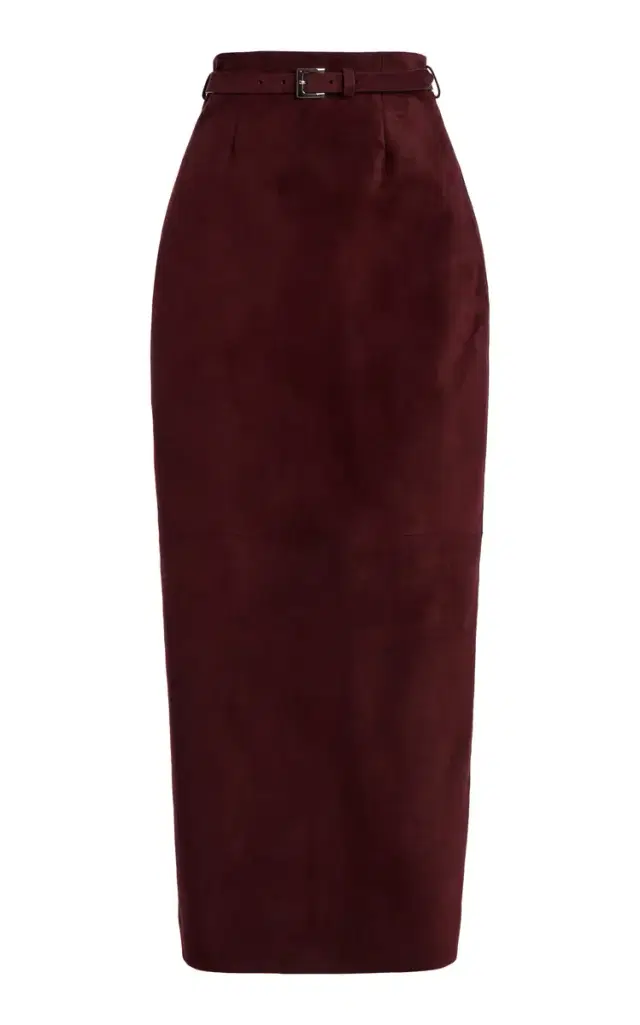 Levi Belted Suede Maxi Skirt