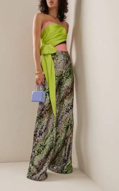 Halpern Draped Asymmetric Bustier Top | Thumbnail 3