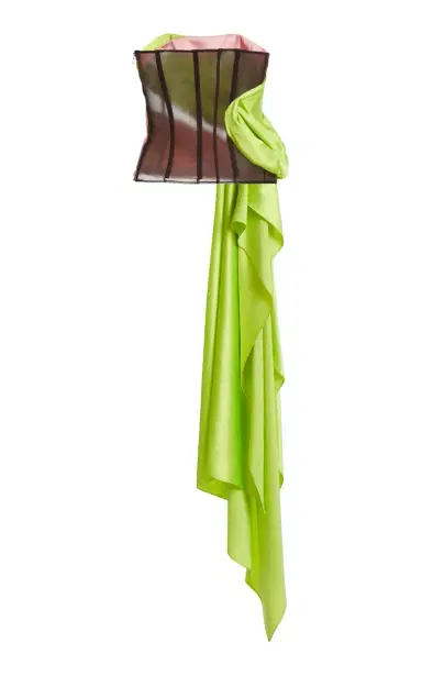 Halpern Draped Asymmetric Bustier Top | Thumbnail 6