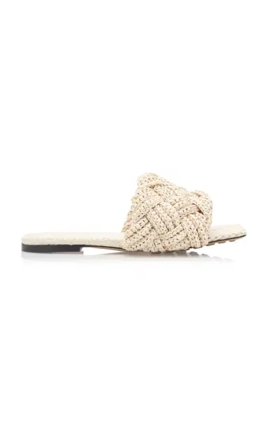 Bottega Veneta Lido Raffia Flat Sandals | Thumbnail 1