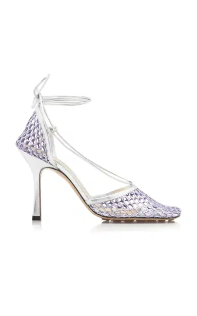 Bottega Veneta Stretch Metallic Sandals | Thumbnail 1 Bottega Veneta Stretch Metallic Sandals | Thumbnail 1