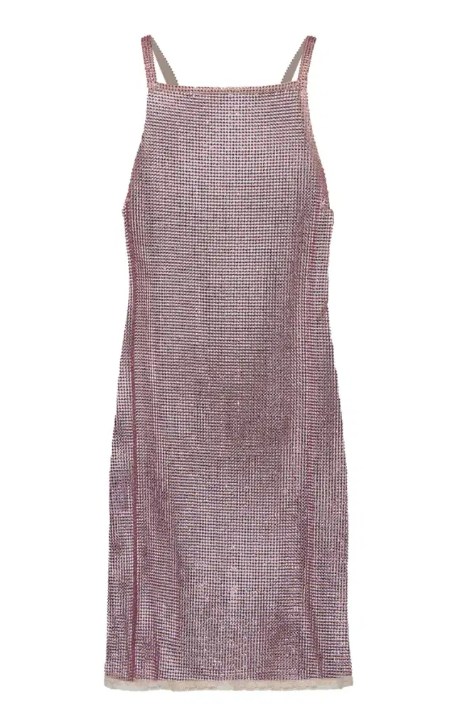 Sequin-Embroidered Mesh Mini Dress