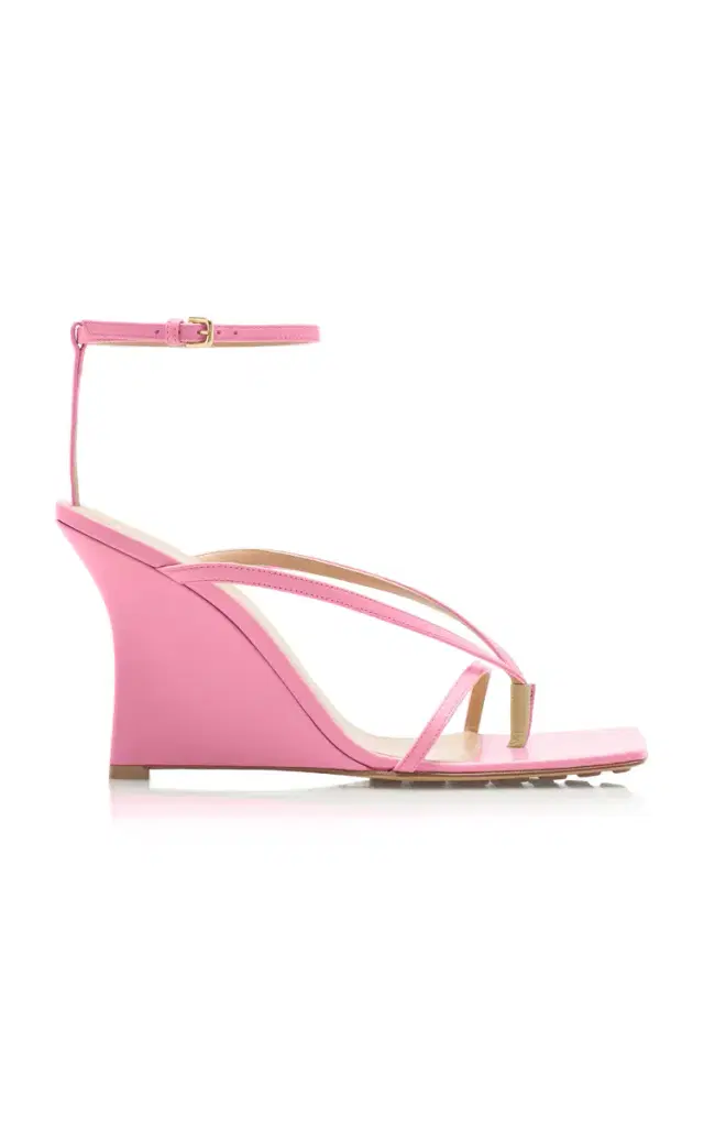 Bottega Veneta Lounge Leather Wedge Sandals