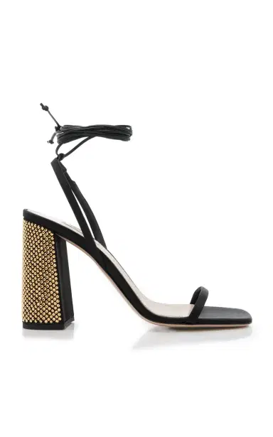 Miu Miu Crystal-Embellished Satin Sandals | Thumbnail 1