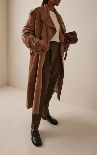 Niccolò Pasqualetti Cavo Suede Trench Coat | Thumbnail 2