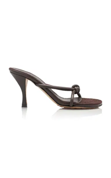 Bottega Veneta Blink Jute-Trimmed Leather Sandals | Thumbnail 1