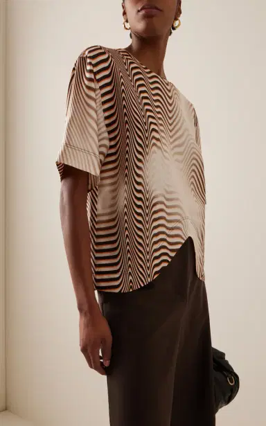 Niccolò Pasqualetti Onda Zebra-Printed Silk Twill Top | Thumbnail 2