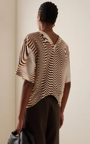 Niccolò Pasqualetti Onda Zebra-Printed Silk Twill Top | Thumbnail 4