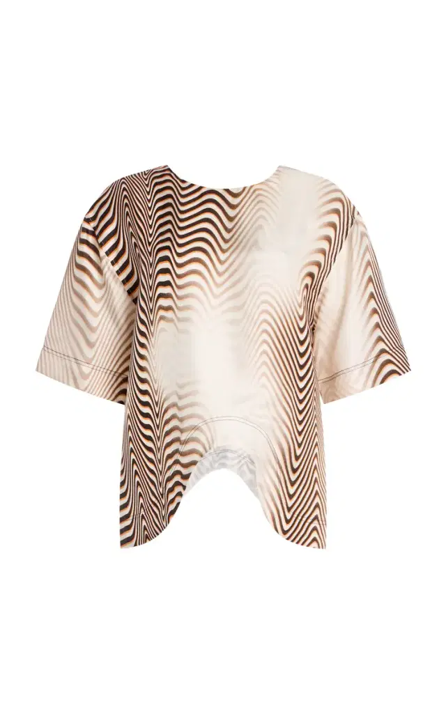 Niccolò Pasqualetti Onda Zebra-Printed Silk Twill Top