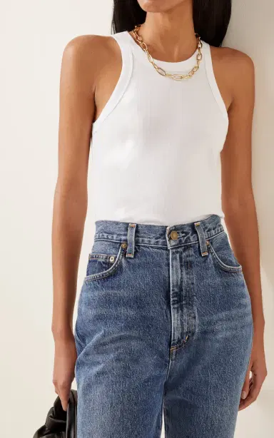 Toteme Espera Ribbed Stretch Cotton-Blend Top | Thumbnail 17
