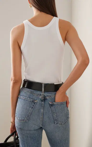 Toteme Espera Ribbed Stretch Cotton-Blend Top | Thumbnail 5