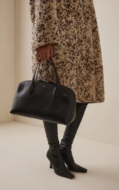 TOTEME Medium Grained Leather Lounge Zip Tote | Thumbnail 2 TOTEME Medium Grained Leather Lounge Zip Tote | Thumbnail 2