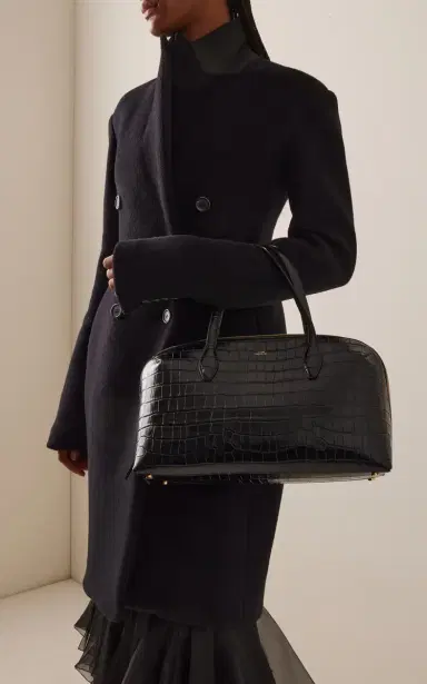 TOTEME Lounge Medium Croc-Embossed Leather Tote Bag | Thumbnail 2 TOTEME Lounge Medium Croc-Embossed Leather Tote Bag | Thumbnail 2