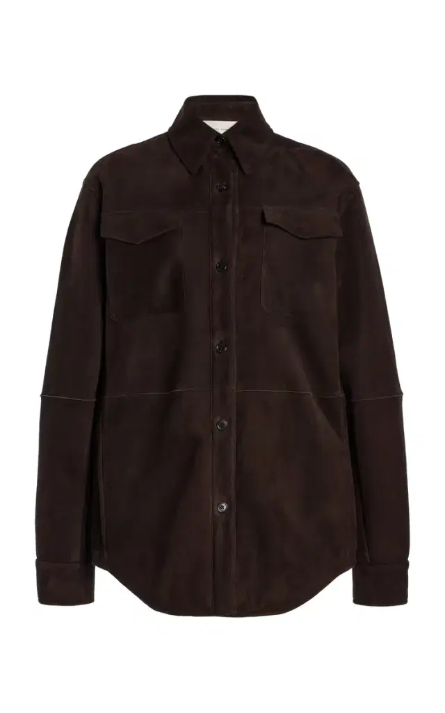 The Row Gwena Suede Shirt Jacket