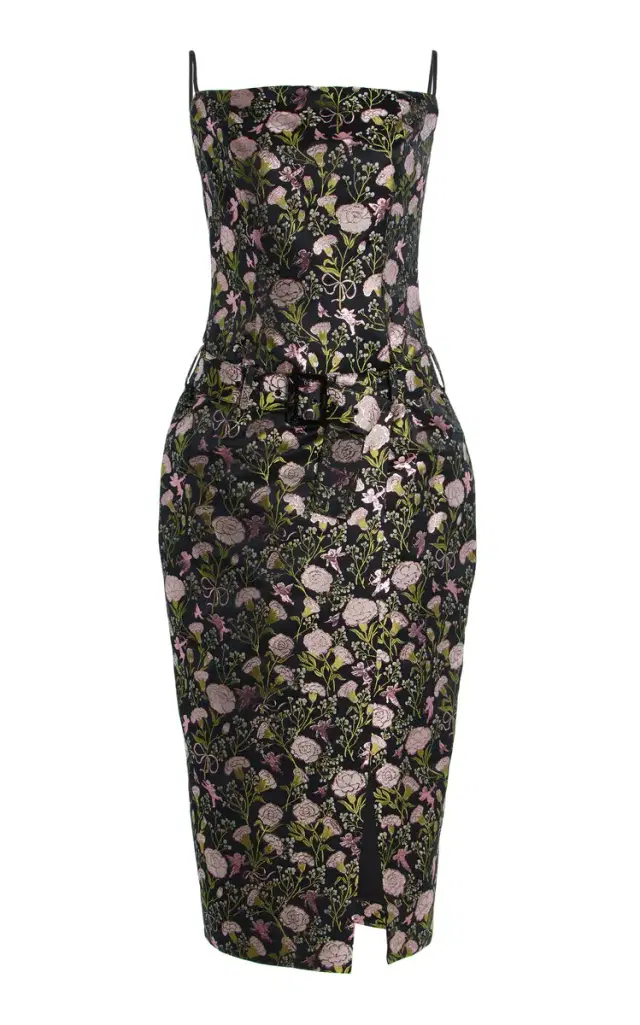 Julie Floral Jacquard Midi Dress - Multi