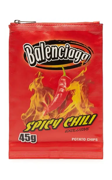 Balenciaga Chips Leather Pouch | Thumbnail 3