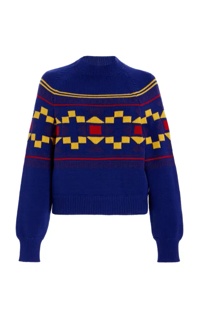 High Sport Lara Fair Isle Knit Cotton Sweater