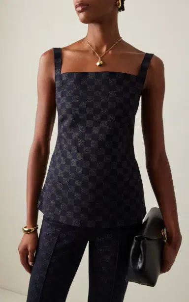 High Sport Exclusive Asher Checked Cotton-Blend Knit Apron Top | Thumbnail 2 High Sport Exclusive Asher Checked Cotton-Blend Knit Apron Top | Thumbnail 2